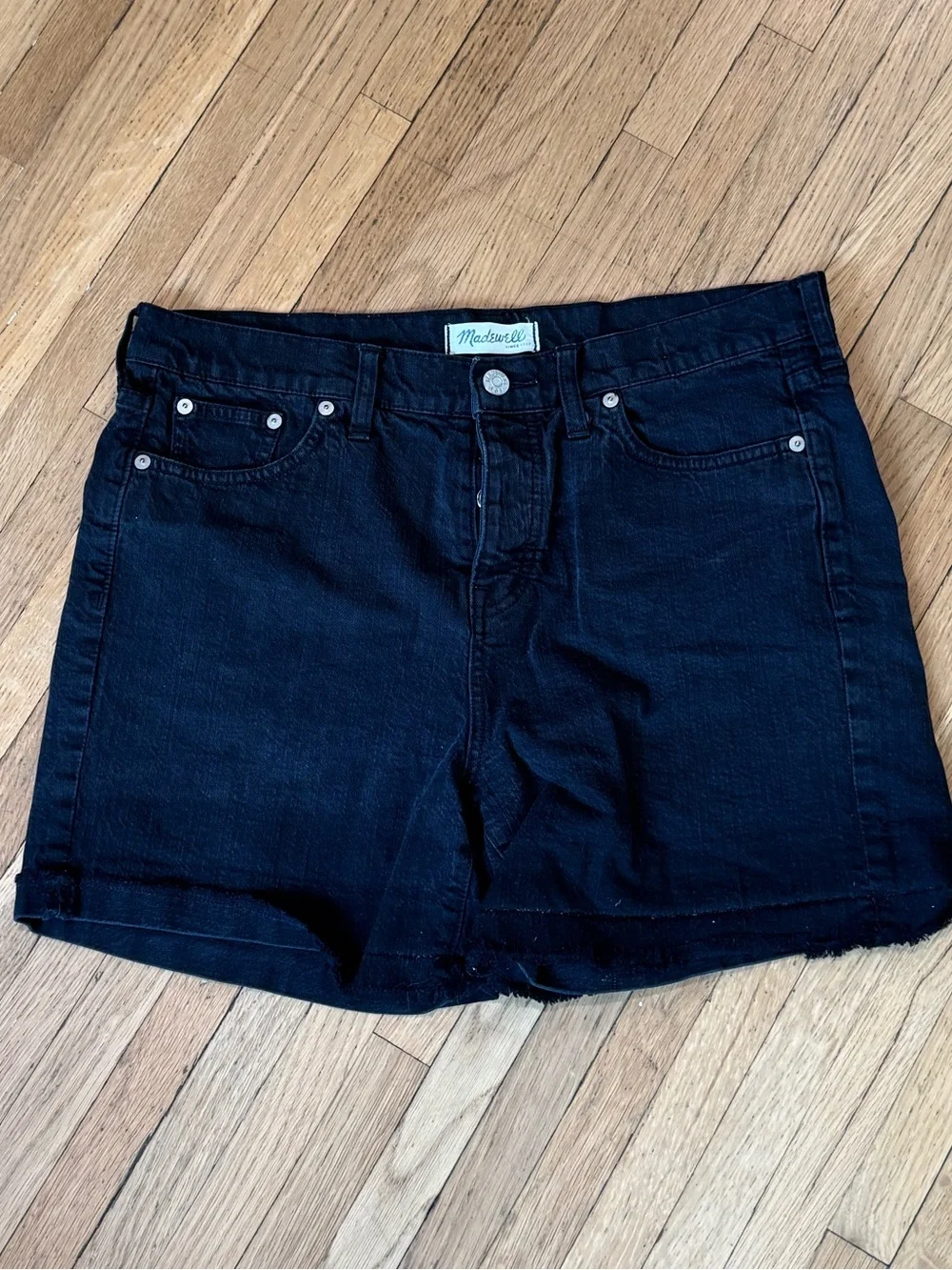Madewell Black Denim Cutoff Shorts